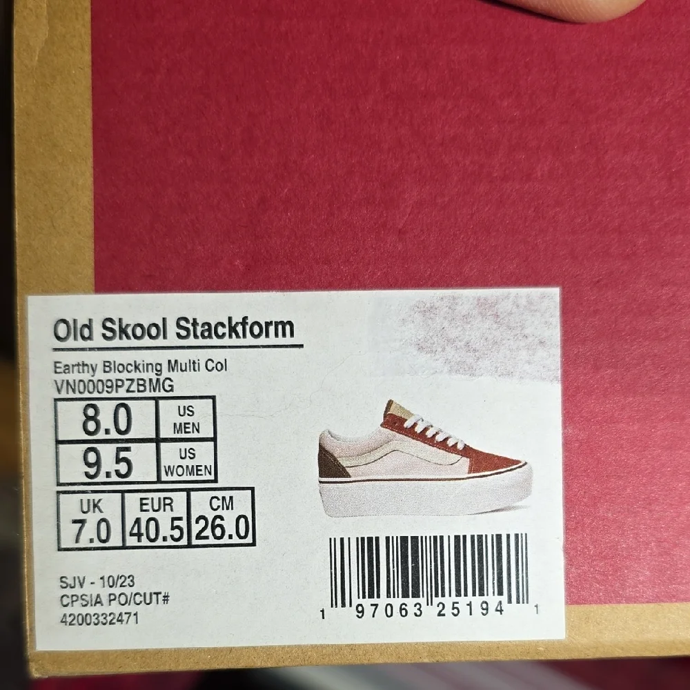 Vans Old Skool Stackform Earthy Colorblock Platform Shoes 8M 9.5W - Picture 2 of 6